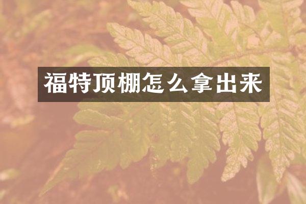 福特顶棚怎么拿出来