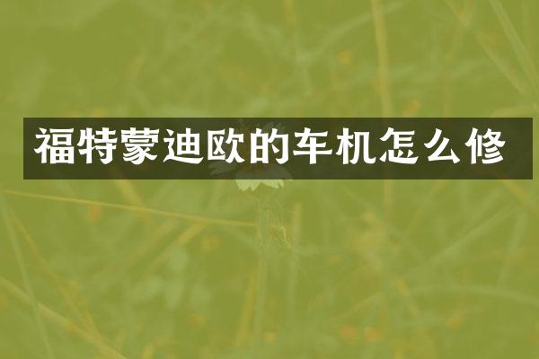 福特蒙迪欧的车机怎么修