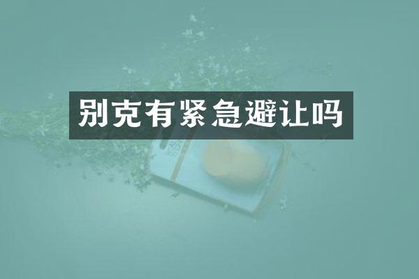 别克有紧急避让吗