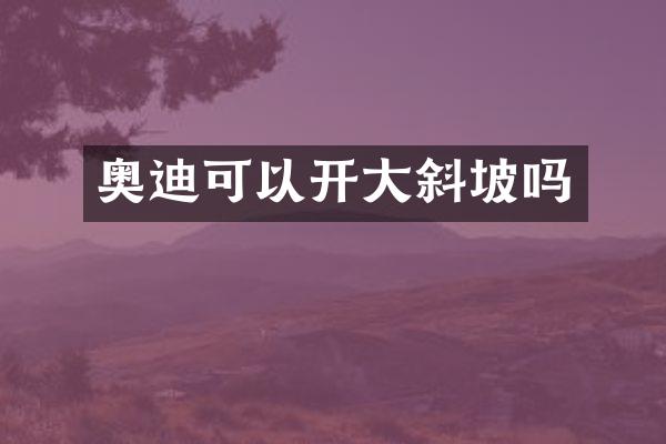 奥迪可以开大斜坡吗