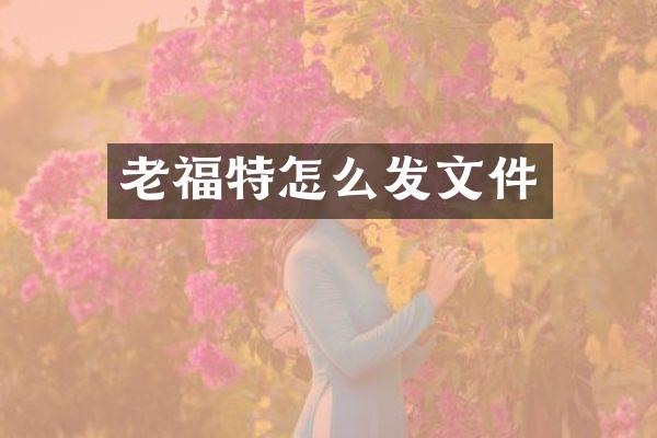 老福特怎么发文件