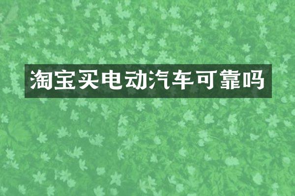 淘宝买电动汽车可靠吗
