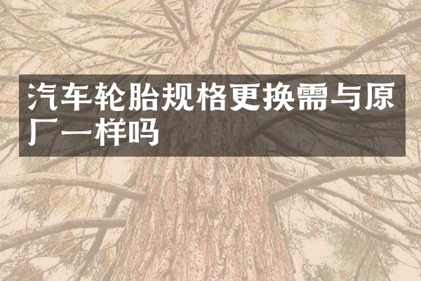 汽车轮胎规格更换需与原厂一样吗