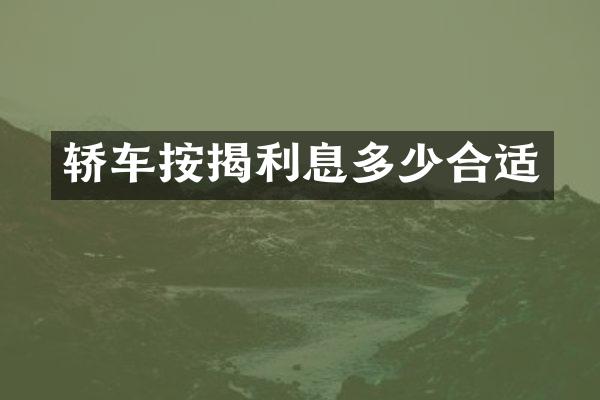 轿车按揭利息多少合适