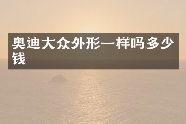 奥迪大众外形一样吗多少钱