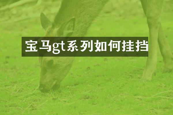宝马gt系列如何挂挡