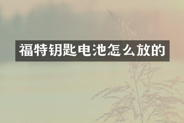 福特钥匙电池怎么放的