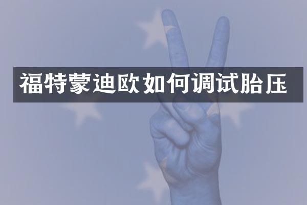 福特蒙迪欧如何调试胎压