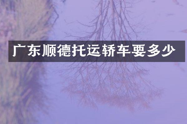 广东顺德托运轿车要多少