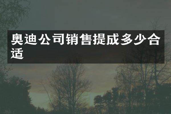 奥迪公司销售多少合适