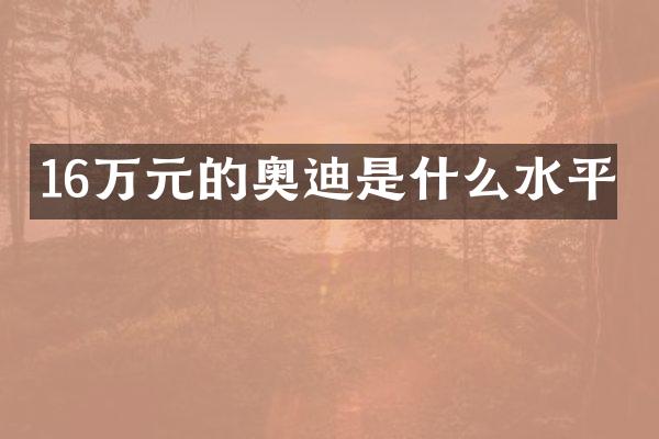 16万元的奥迪是什么水平
