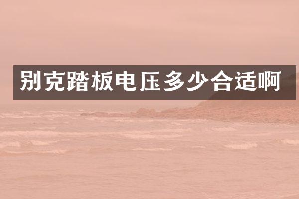别克踏板电压多少合适啊