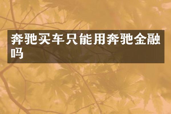 奔驰买车只能用奔驰金融吗