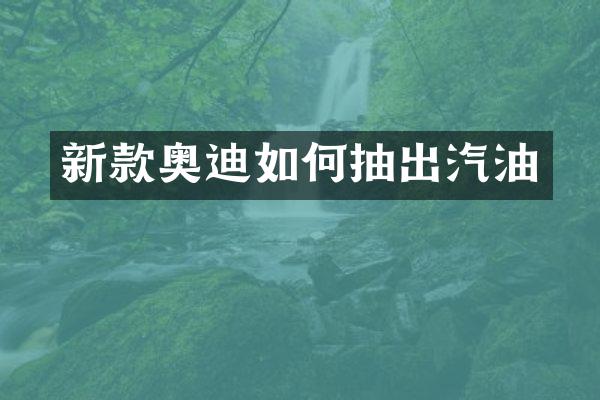新款奥迪如何抽出汽油