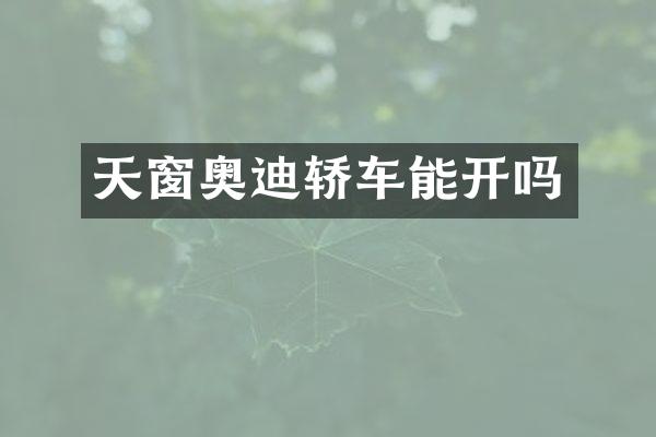 天窗奥迪轿车能开吗