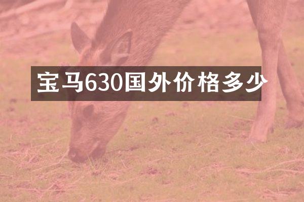 宝马630国外价格多少