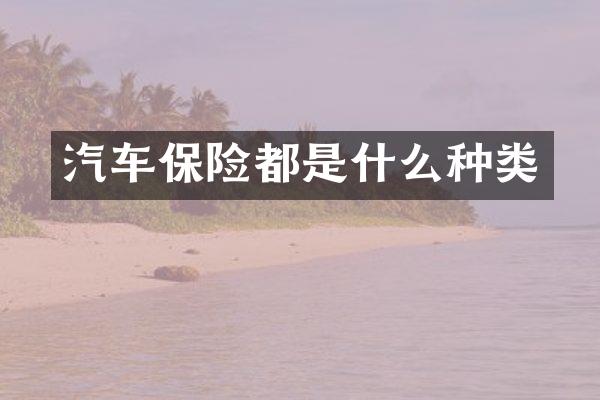 汽车保险都是什么种类