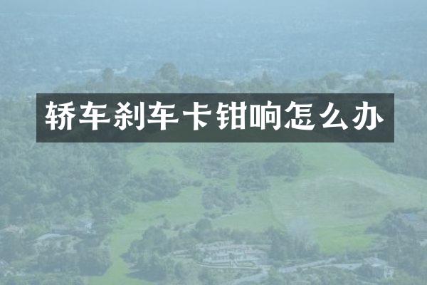 轿车刹车卡钳响怎么办