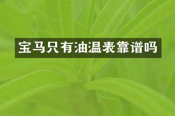 宝马只有油温表靠谱吗