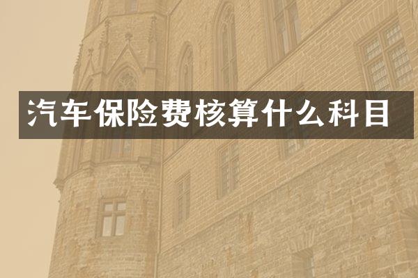 汽车保险费核算什么科目