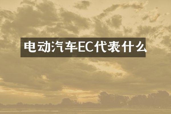 电动汽车EC代表什么