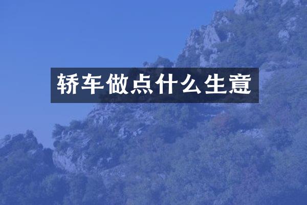 轿车做点什么生意