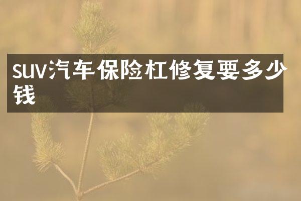 suv汽车保险杠修复要多少钱