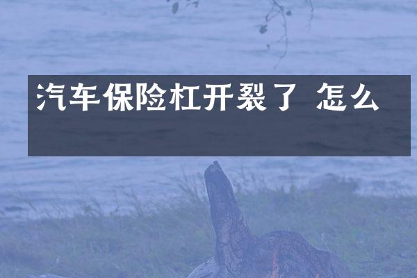 汽车保险杠开裂了 怎么修