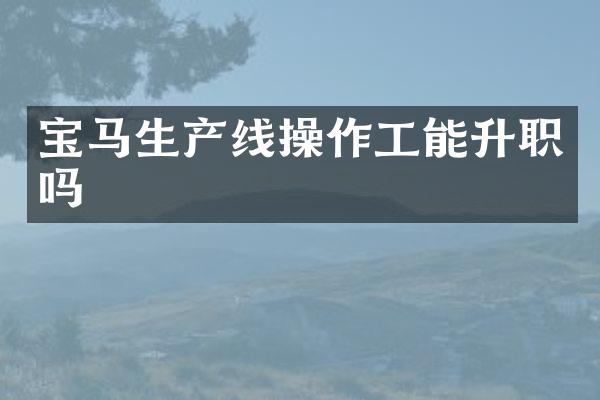 宝马生产线操作工能升职吗