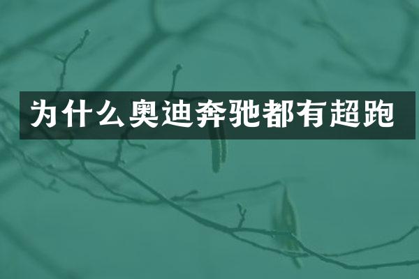 为什么奥迪奔驰都有超跑