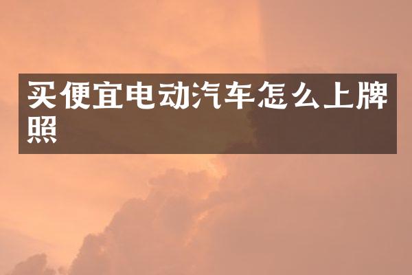买便宜电动汽车怎么上牌照