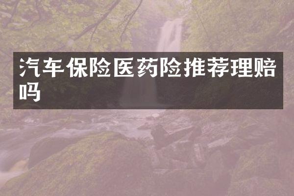 汽车保险医药险推荐理赔吗