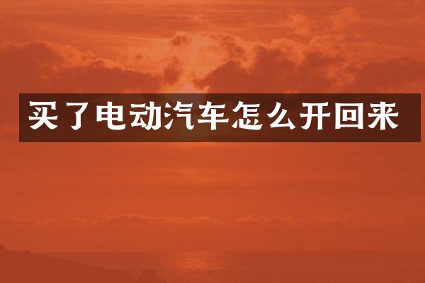 买了电动汽车怎么开回来