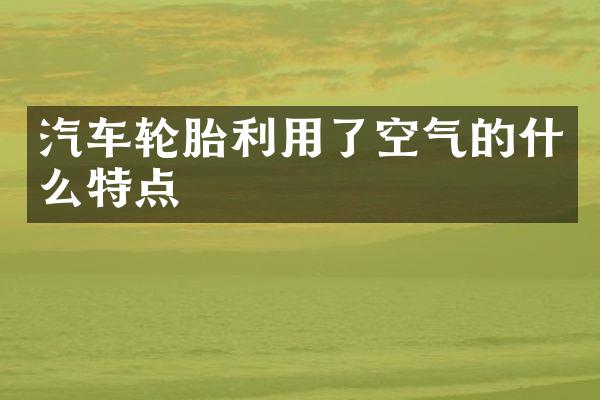 汽车轮胎利用了空气的什么特点