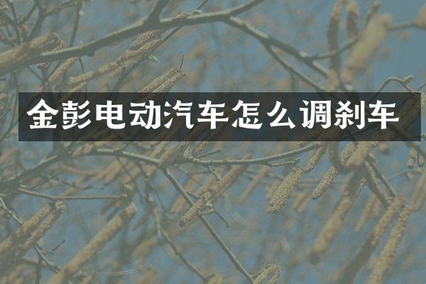 金彭电动汽车怎么调刹车