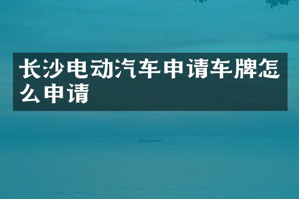 长沙电动汽车申请车牌怎么申请
