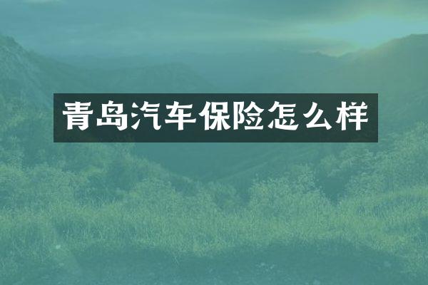 青岛汽车保险怎么样