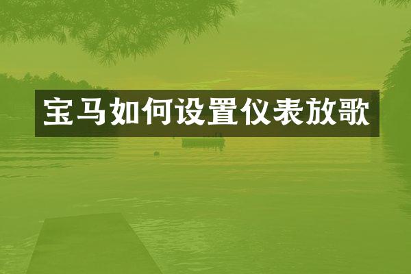 宝马如何设置仪表放歌