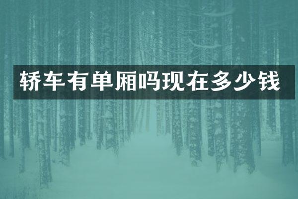 轿车有单厢吗现在多少钱