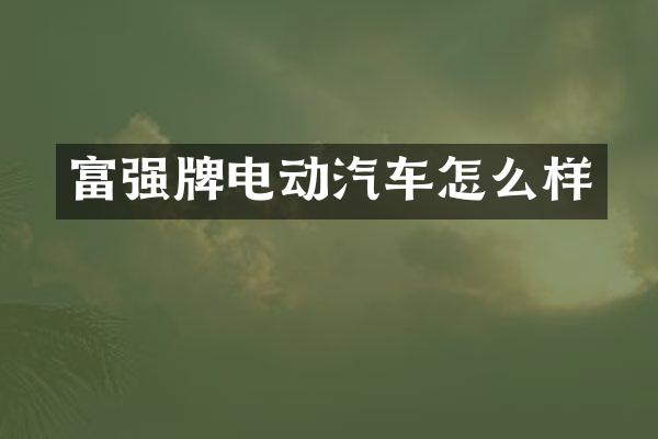 富强牌电动汽车怎么样