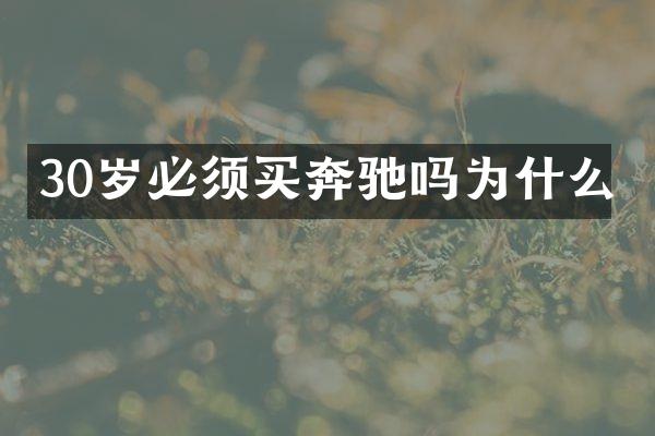 30岁必须买奔驰吗为什么
