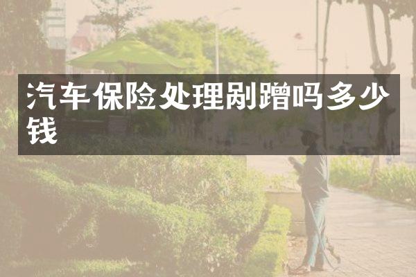 汽车保险处理剐蹭吗多少钱