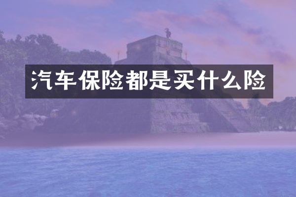 汽车保险都是险