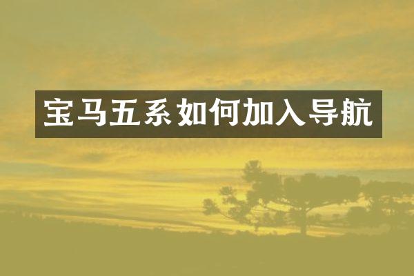宝马五系如何加入导航