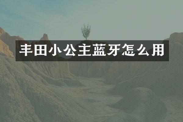 丰田小公主蓝牙怎么用