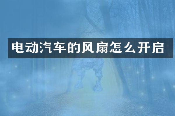 电动汽车的风扇怎么开启
