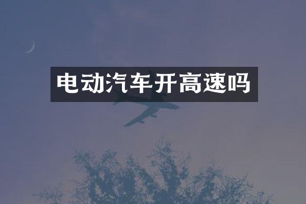 电动汽车开高速吗
