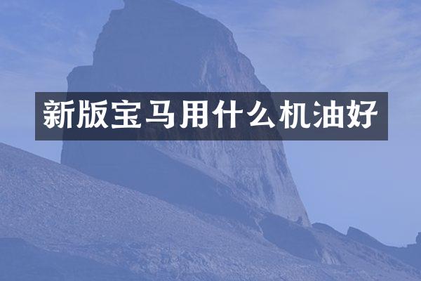新版宝马用什么机油好