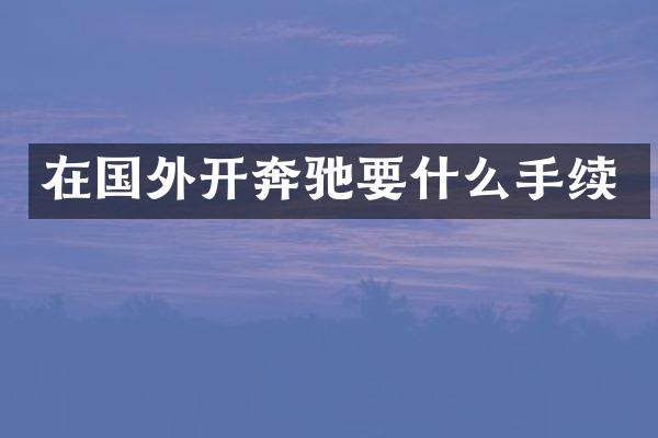 在国外开奔驰要什么手续