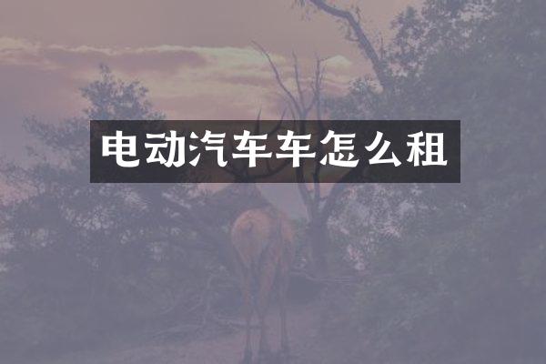 电动汽车车怎么租